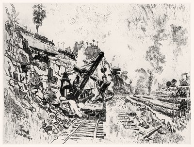 Il Taglio a Bas Obispo, tavola XI da Il Canale di Panama di Joseph Pennell, 1912 da Joseph Pennell
