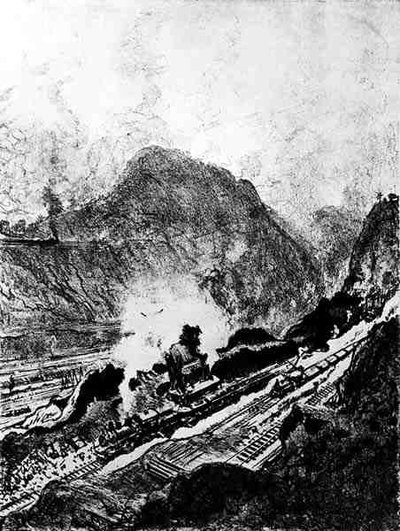 Il Taglio da Culebra, tavola XIII da Il Canale di Panama di Joseph Pennell, 1912 da Joseph Pennell