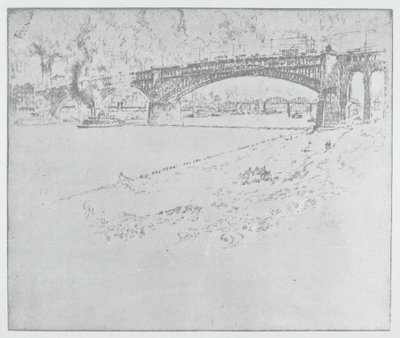 Il ponte Eads, St. Louis [in alto], 1919 o dopo da Joseph Pennell