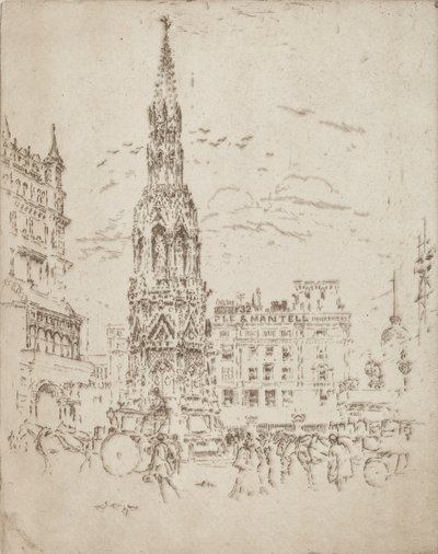 La Croce di Elinor, di fronte alla Stazione Ferroviaria di Charing Cross da Joseph Pennell