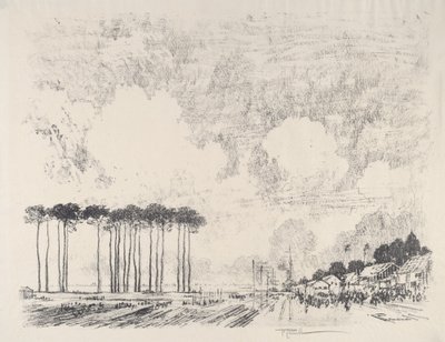 Il campo di imbarco, il boschetto classico, 1917 da Joseph Pennell