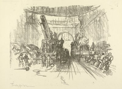 La Serie della Guerra Inglese: W.453. Pronti per la Guerra, 1916 da Joseph Pennell