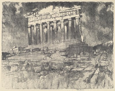 La facciata del Partenone, tramonto da Joseph Pennell