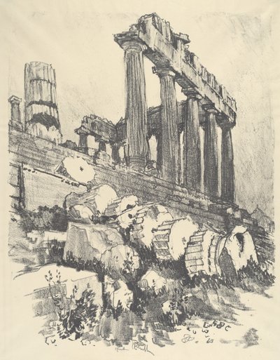 La colonna caduta, Atene da Joseph Pennell