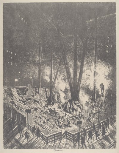 Le fondamenta, costruzione di un grattacielo da Joseph Pennell