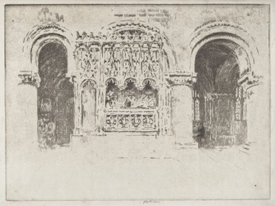 La tomba del fondatore, chiesa di San Bartolomeo il Grande da Joseph Pennell