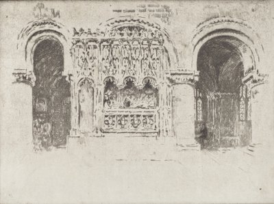 La tomba del fondatore, Chiesa di San Bartolomeo il Grande da Joseph Pennell