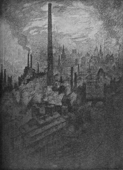 Il grande camino, Sheffield, 1910 da Joseph Pennell