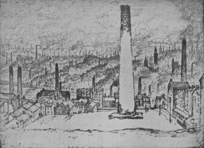 Il grande camino, Bradford, 1909 da Joseph Pennell