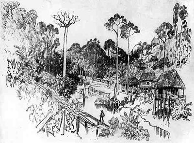 Il Villaggio Nativo, tavola IX da Il Canale di Panama di Joseph Pennell, 1912 da Joseph Pennell