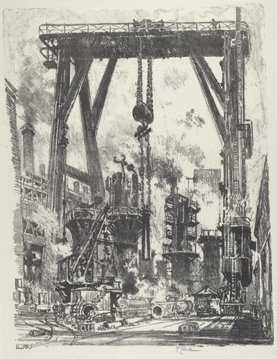 La vecchia postazione di artiglieria, 1916 da Joseph Pennell