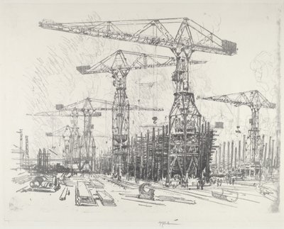 Il vecchio cantiere navale da Joseph Pennell