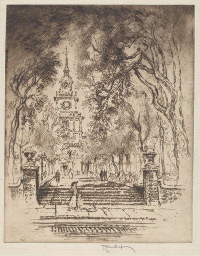 La piazza, Independence Square, Filadelfia da Joseph Pennell