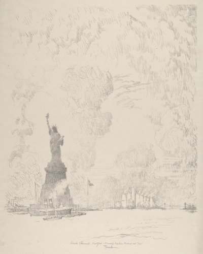 La Statua, Baia di New York da Joseph Pennell