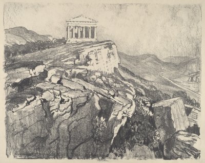Il Tempio della Concordia sul Muro, Girgenti, 1913 da Joseph Pennell