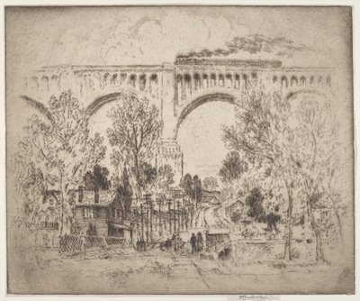 Il Viadotto, D., L. & W. a Nicholson, Pa. da Joseph Pennell