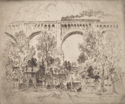 Il viadotto, D., L. & W. a Nicholson, Pa., 1919 da Joseph Pennell