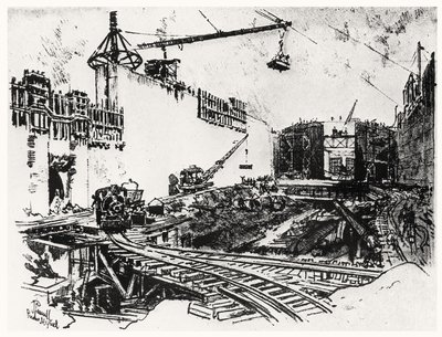 Le Mura di Pedro Miguel, tavola XX da Il Canale di Panama di Joseph Pennell, 1912 da Joseph Pennell