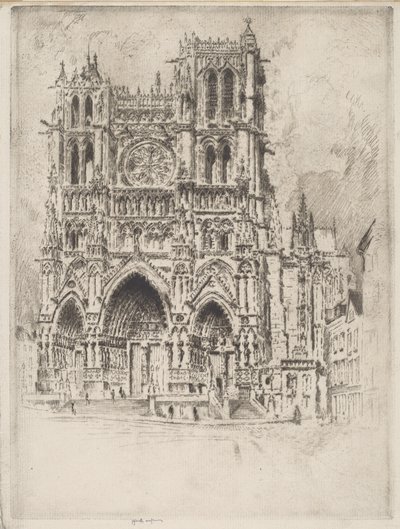 La facciata ovest, Amiens da Joseph Pennell
