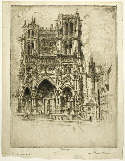 La facciata ovest, Amiens da Joseph Pennell