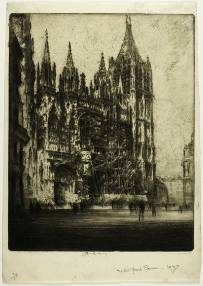 La facciata ovest della cattedrale di Rouen da Joseph Pennell