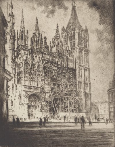 La Facciata Ovest, Cattedrale di Rouen, 1907 da Joseph Pennell