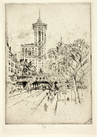 Edificio Times e 42nd Street da Joseph Pennell