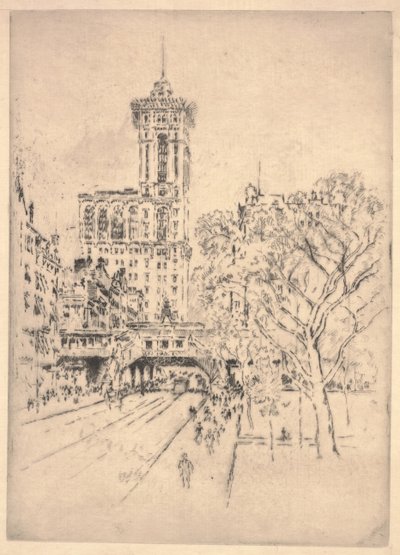 Edificio Times e 42ª Strada da Joseph Pennell