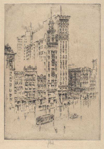 Union Square, giorno di pioggia da Joseph Pennell