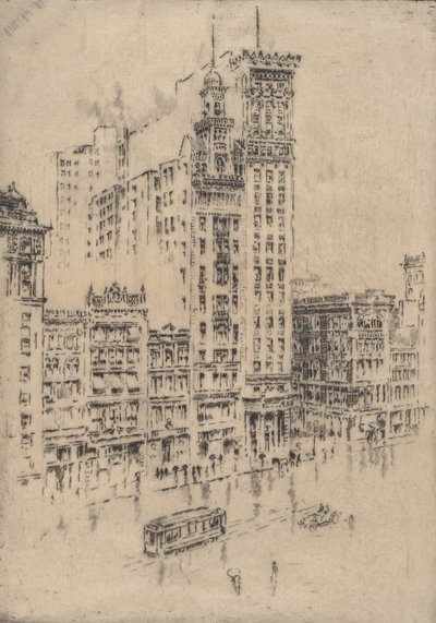 Union Square, giorno di pioggia da Joseph Pennell
