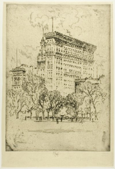 Union Square e Banca della Metropoli da Joseph Pennell