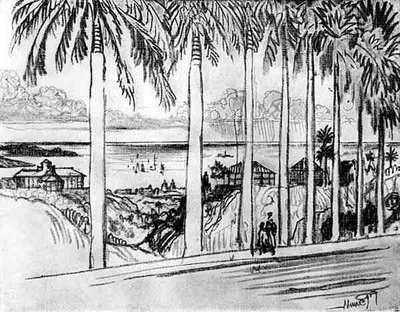 Vista da Ancon Hill, tavola XXV da Il Canale di Panama di Joseph Pennell, 1912 da Joseph Pennell