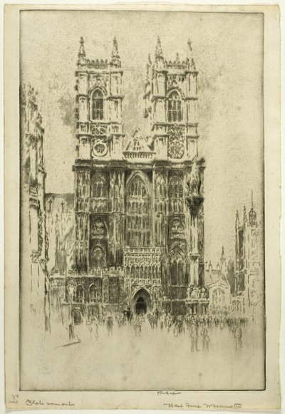 Facciata ovest, Abbazia di Westminster da Joseph Pennell