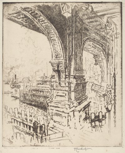 Dentro il Traghetto, Cortlandt Street, New York da Joseph Pennell