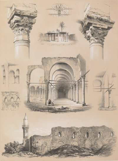 Dettagli, moschea di Amrou, al Cairo da Joseph Philibert Girault De Prangey