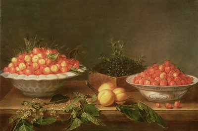 Natura morta con frutta in piatti di porcellana e una scatola di legno da Joseph Plepp