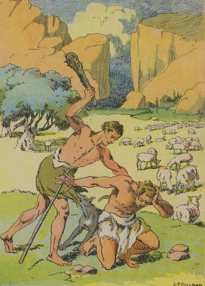 Caino uccide Abele da Joseph Porphyre Pinchon