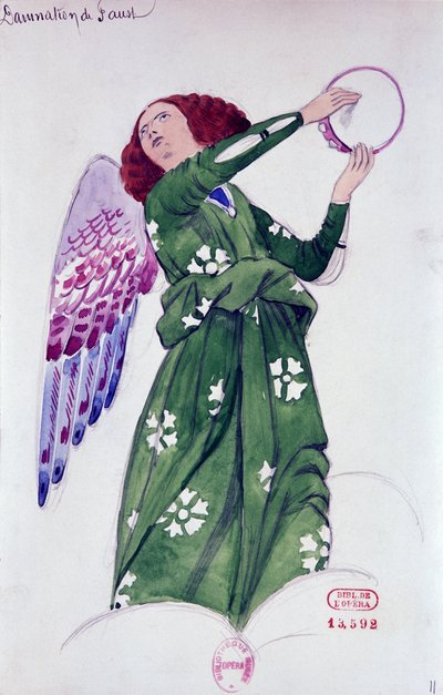 Costume per angelo in La Dannazione di Faust di Hector Berlioz, schizzo di Joseph Porphyre Pinchon (1871-1953) da Joseph Porphyre Pinchon