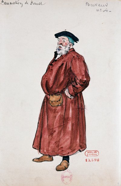 Costume per i patroni della taverna in Dannazione di Faust di Hector Berlioz, schizzo di Joseph Porphyre Pinchon da Joseph Porphyre Pinchon
