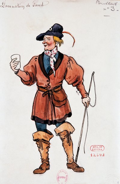 Costume per i clienti della taverna in Dannazione di Faust di Hector Berlioz, schizzo di Joseph Porphyre Pinchon da Joseph Porphyre Pinchon
