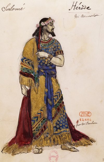 Erode Antipa, schizzo di Joseph Porphyre Pinchon per Salome, di Richard Strauss da Joseph Porphyre Pinchon
