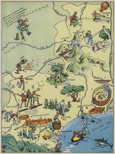 Linguadoca-Rossiglione-Conte di Foix da Joseph Porphyre Pinchon