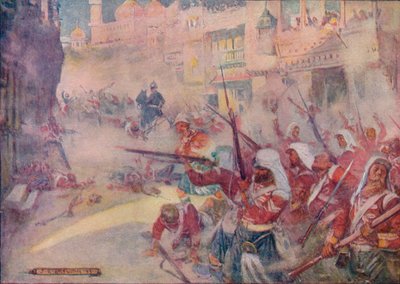 Soldati britannici visti combattere per le strade, 1908, c1920 da Joseph Ratcliffe Skelton