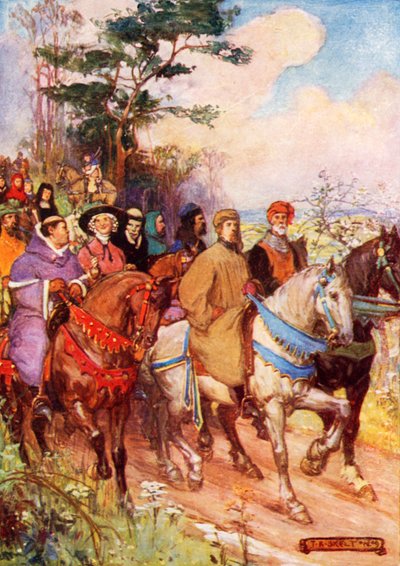 I pellegrini di Chaucer, guidati da lui stesso da Joseph Ratcliffe Skelton