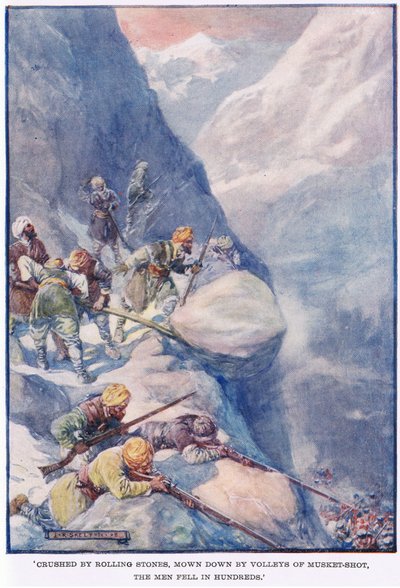 Schiacciati da pietre rotolanti, falciati da raffiche di moschetto, gli uomini cadevano a centinaia da Joseph Ratcliffe Skelton