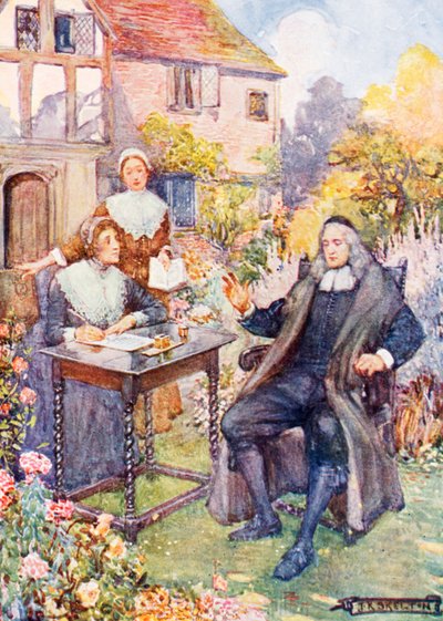 John Milton nel suo giardino da Joseph Ratcliffe Skelton