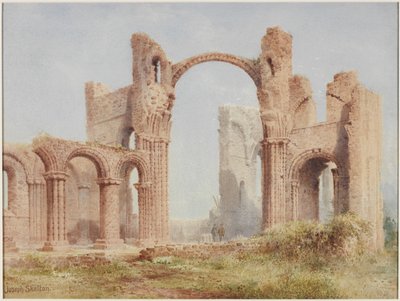 Rovine del priorato di Lindisfarne da Joseph Ratcliffe Skelton