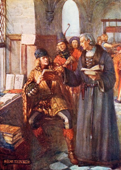 Nobili in visita alla tipografia di William Caxton da Joseph Ratcliffe Skelton