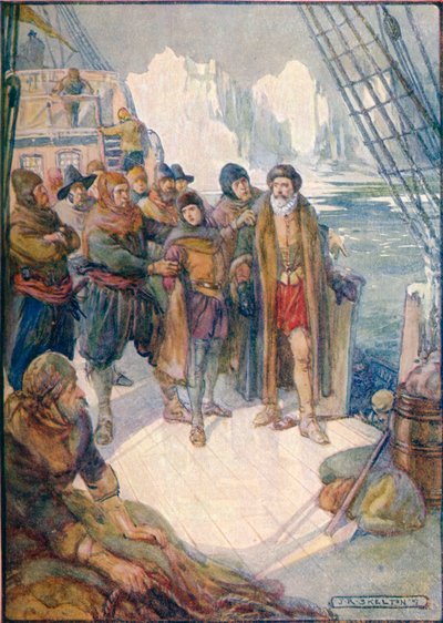 Questi uomini crudeli intendevano abbandonare Hudson sulle acque ghiacciate, 1907, c1920 da Joseph Ratcliffe Skelton