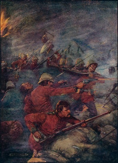 Così fecero cento uomini a tenere a bada tremila selvaggi, c. 1908, c. 1920 da Joseph Ratcliffe Skelton